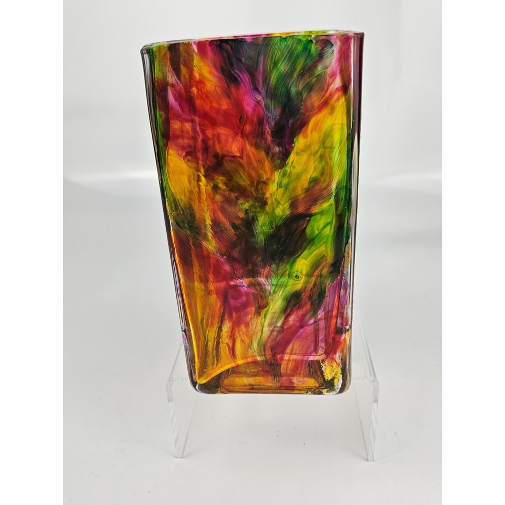 Original Painting‎ and Hand Painted Glass Vase Set Calla Lily Signed Art - Picture 5 of 16